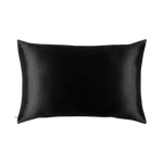Mulberry Silk Queen pillowcase in a black color on a white background