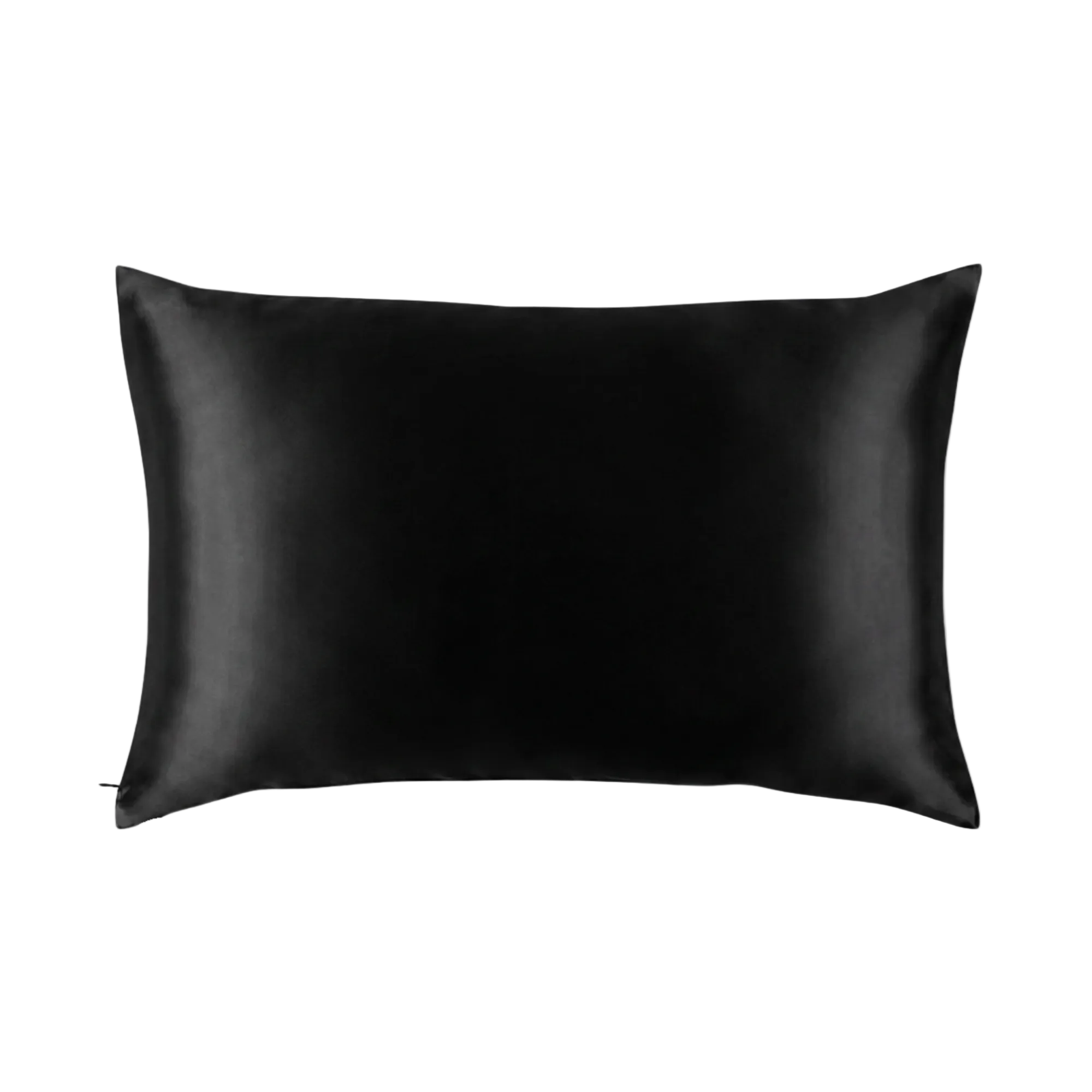 Mulberry Silk Queen pillowcase in a black color on a white background