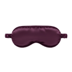 Bordeaux Purple silk sleep mask on a white background