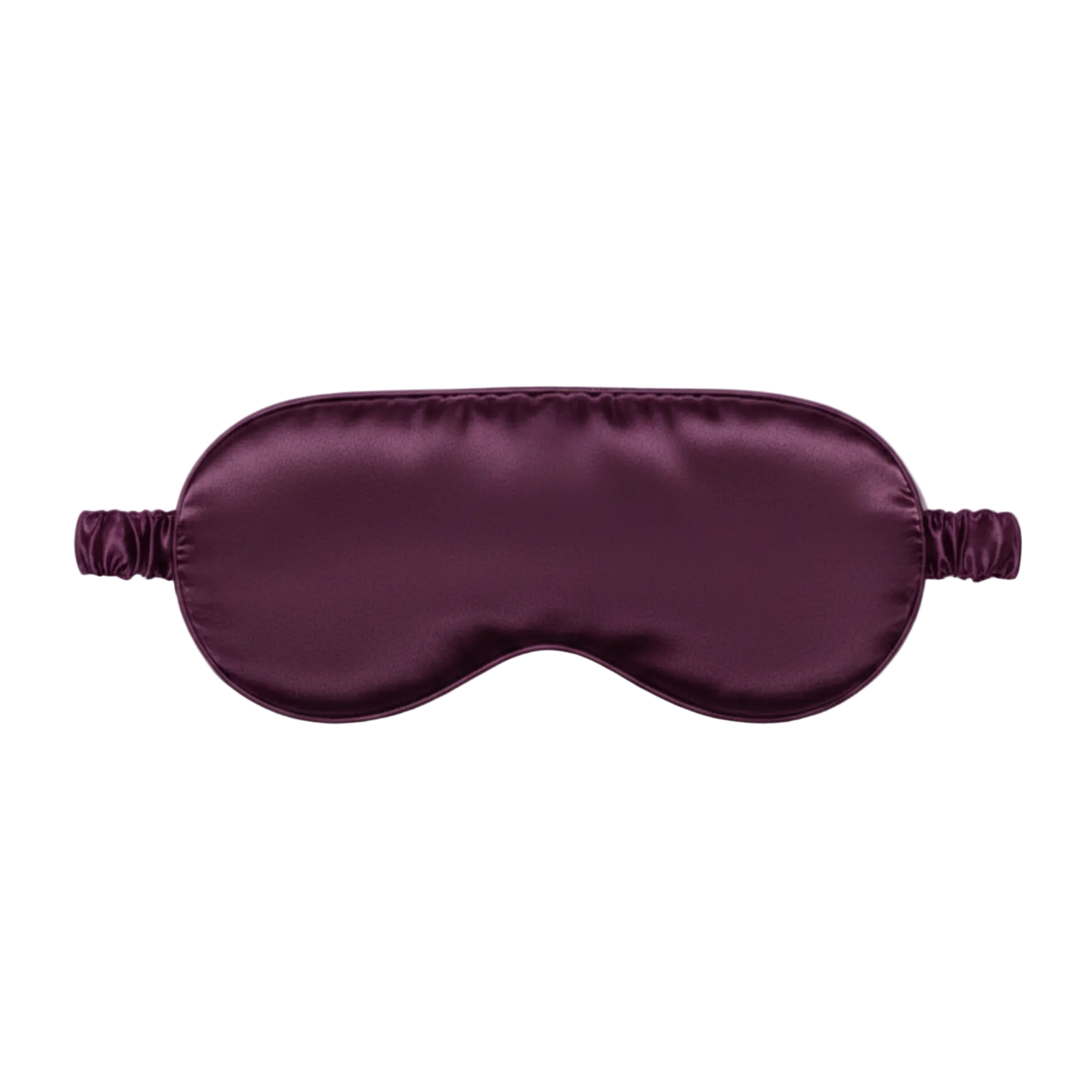Bordeaux Purple silk sleep mask on a white background