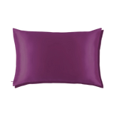 Mulberry Silk Queen pillowcase in a bordeaux color on a white background