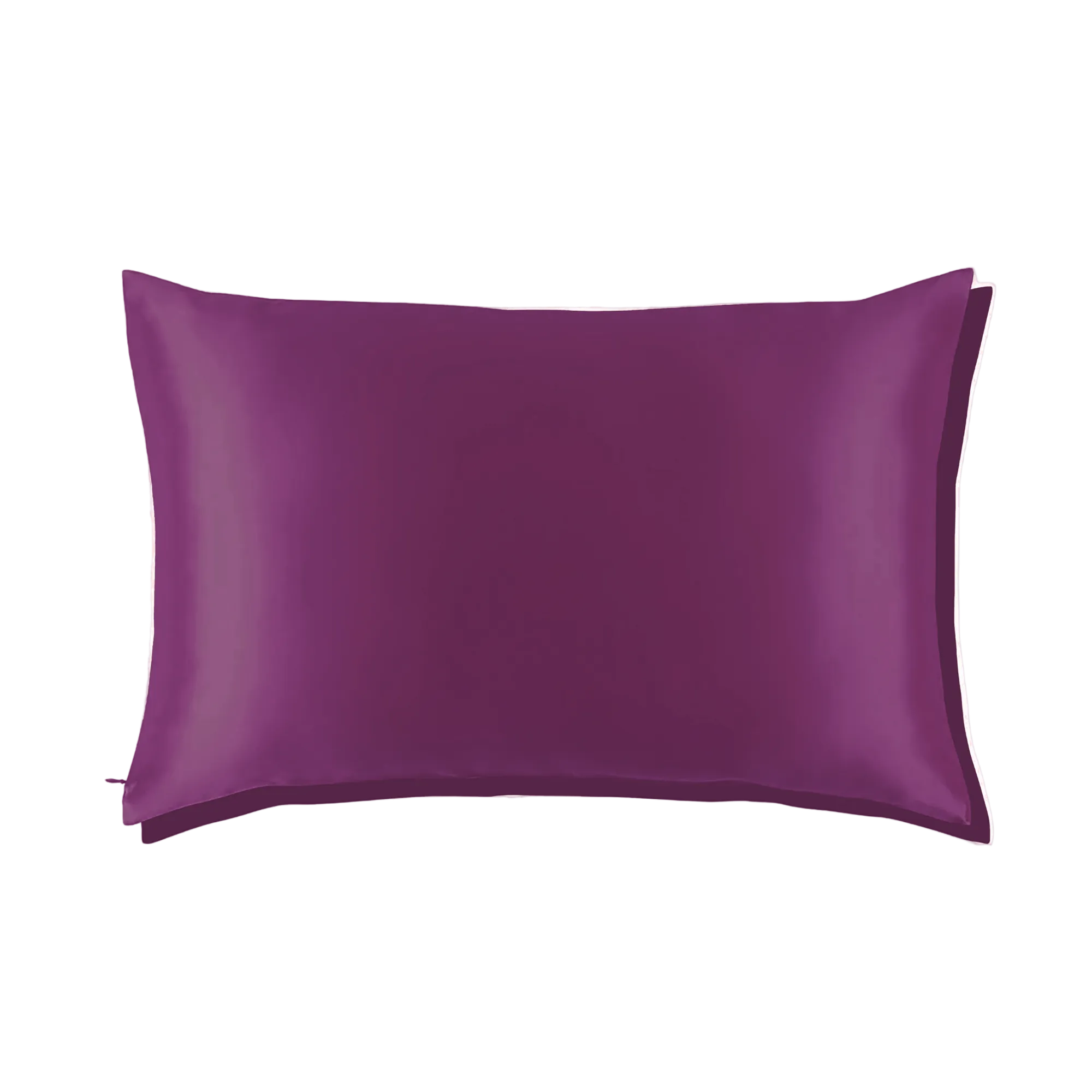 Mulberry Silk Queen pillowcase in a bordeaux color on a white background