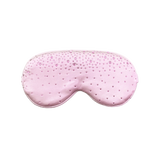 Light Pink silk sleep/ eye mask with small rhinestone embellishments on a white background