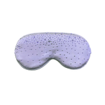 Lilac silk sleep/ eye mask with small rhinestone embellishments on a white background