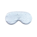 Pure White silk sleep/ eye mask with small rhinestone embellishments on a white background