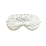 Champagne silk sleep/ eye mask with small rhinestone embellishments on a white background