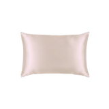 Mulberry Silk Queen pillowcase in a Champagne color on a white background