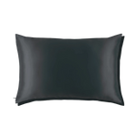 Mulberry Silk Queen pillowcase in a Charcoal Grey color on a white background