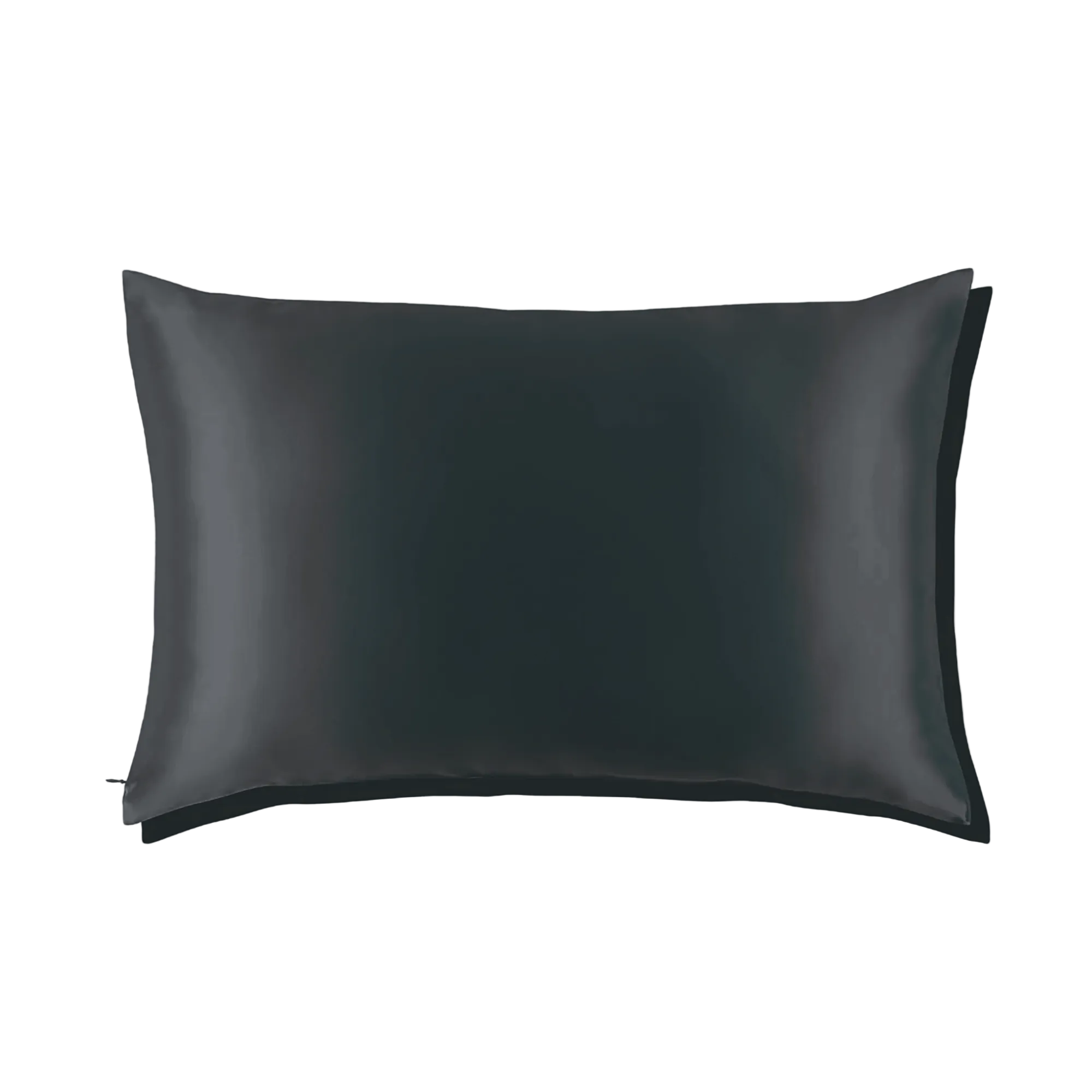 Mulberry Silk Queen pillowcase in a Charcoal Grey color on a white background