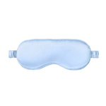 Light blue silk sleep mask on a white background