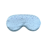Cinderella Blue  silk sleep/ eye mask with small rhinestone embellishments on a white background