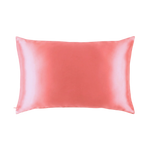 Mulberry Silk Queen pillowcase in a coral color on a white background