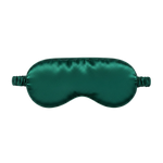 Emerald Green silk sleep mask on a white background