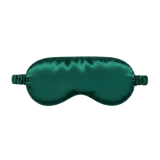 Emerald Green silk sleep mask on a white background