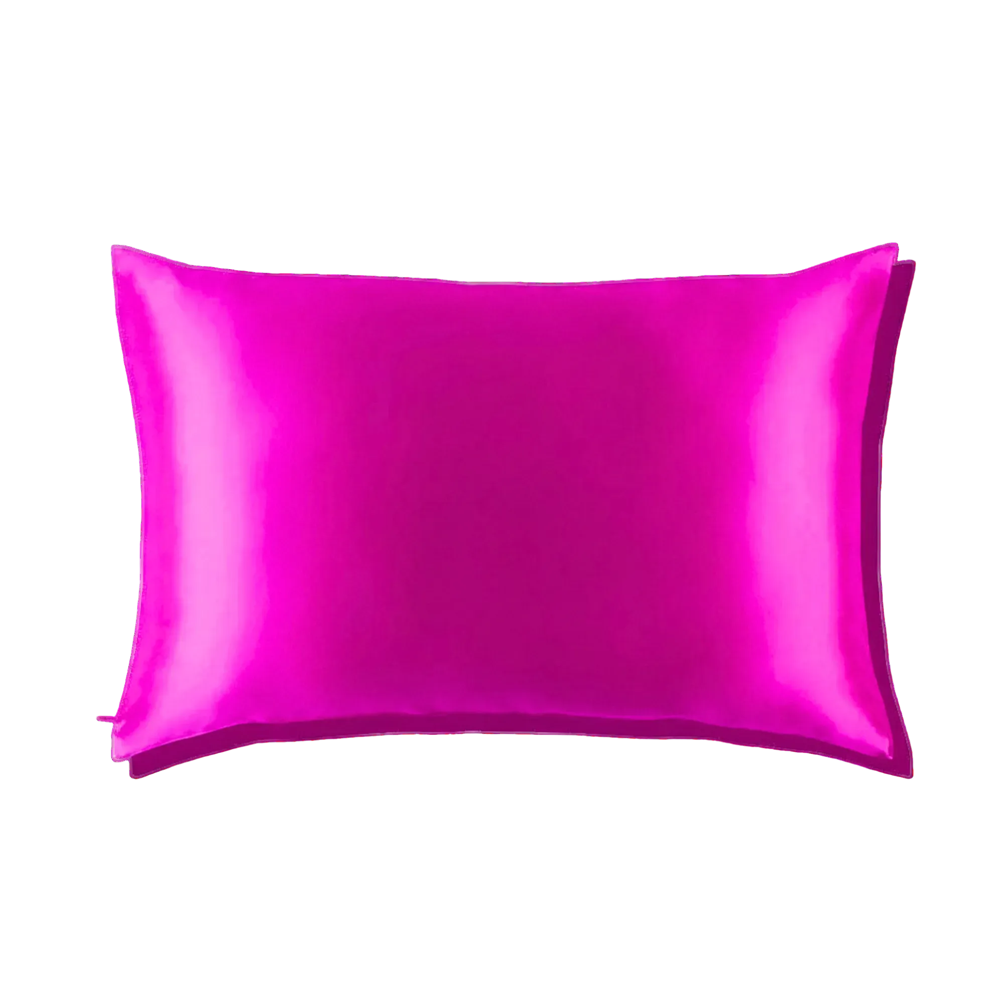 Mulberry Silk Queen pillowcase in a  fuchsia color on a white background