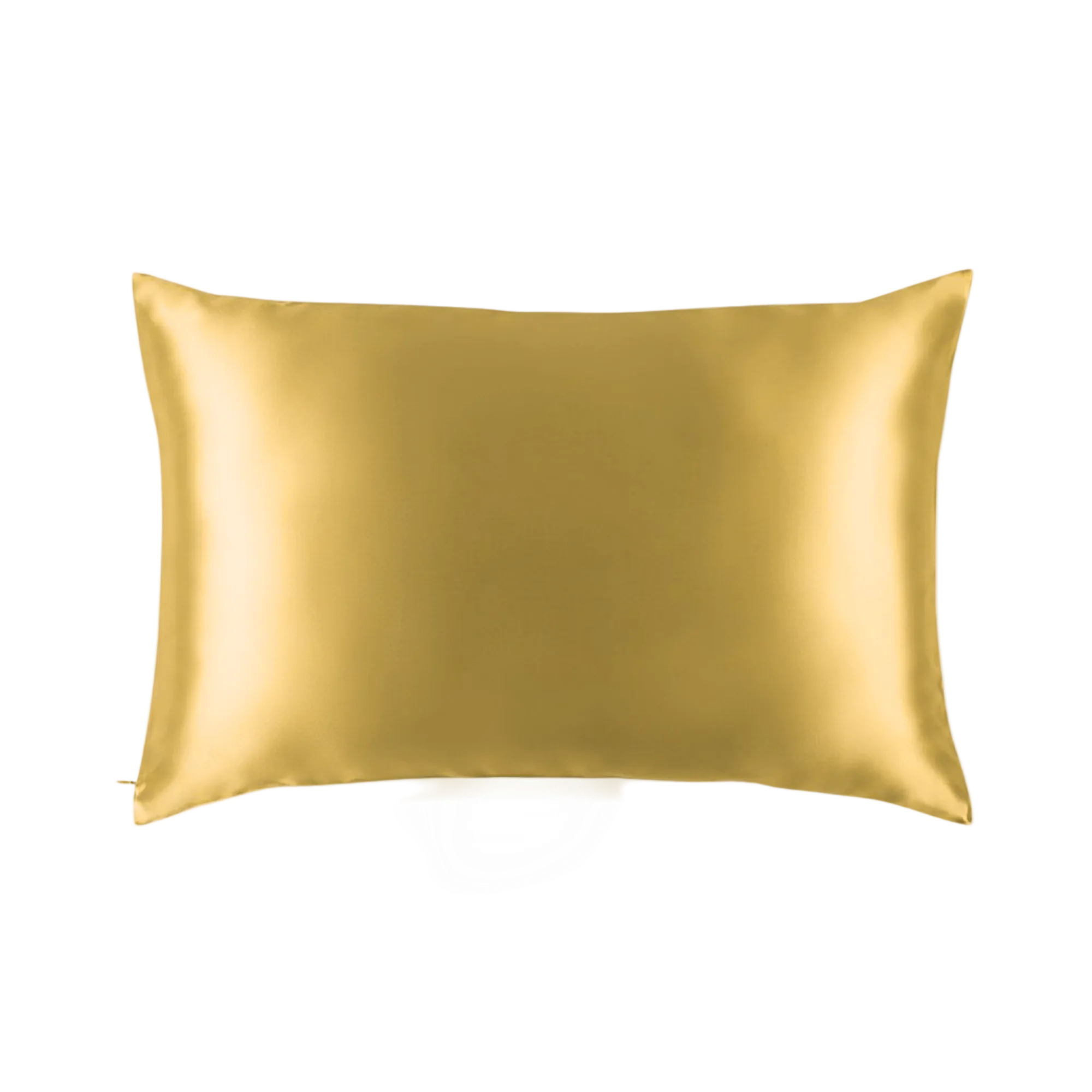 Mulberry Silk Queen pillowcase in a gold color on a white background
