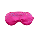 Hot Pink silk sleep/ eye mask with small rhinestone embellishments on a white background