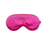 Hot Pink silk sleep/ eye mask with small rhinestone embellishments on a white background