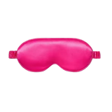 Pink silk sleep/ eye mask on a white background