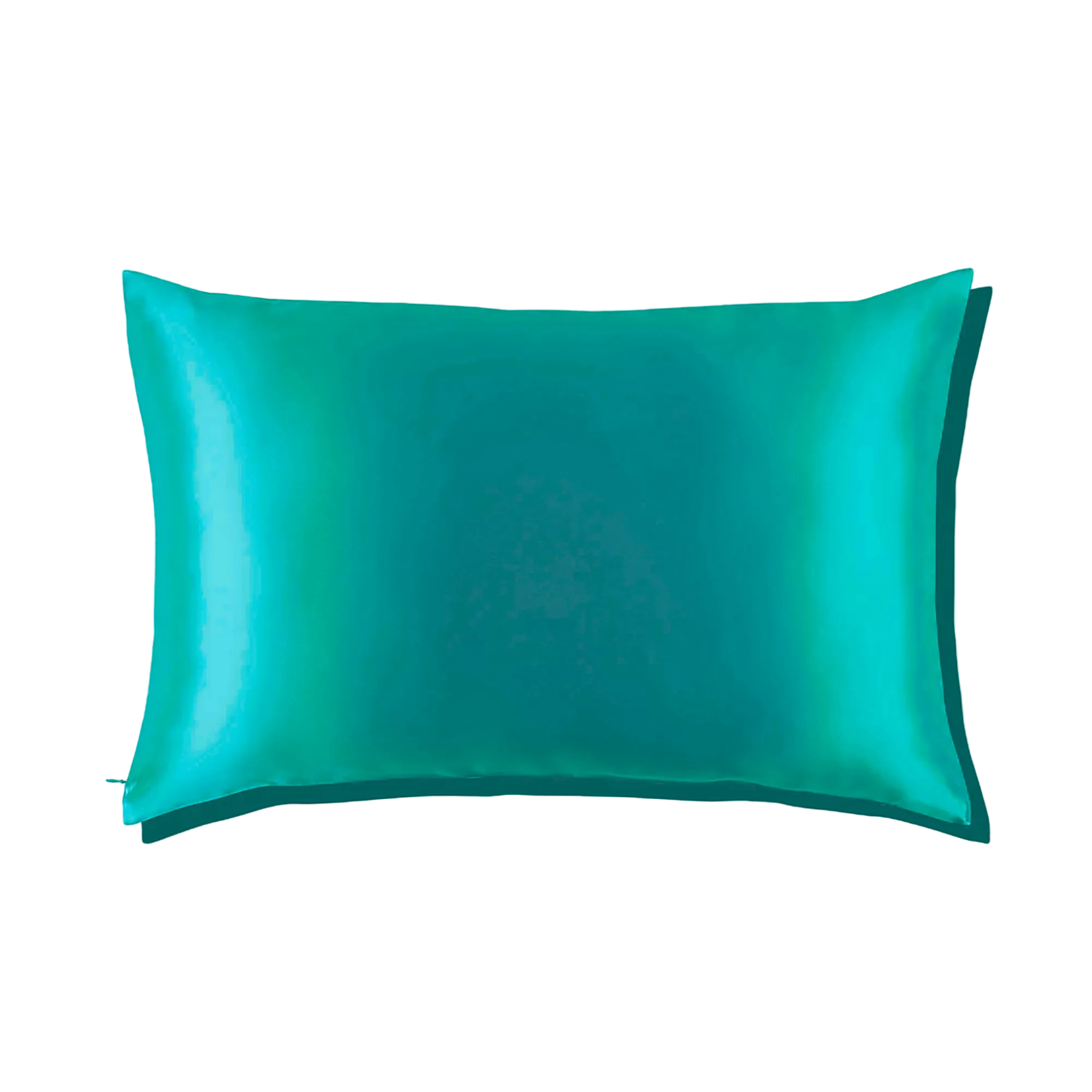 Mulberry Silk Queen pillowcase in a jade green color on a white background