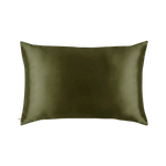 Mulberry Silk Queen pillowcase in a brown latte color on a white background