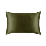 Mulberry Silk Queen pillowcase in a brown latte color on a white background