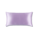 Mulberry Silk Queen pillowcase in a  lavender color on a white background