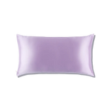 Mulberry Silk Queen pillowcase in a  lavender color on a white background