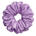 Lavender mulberry silk 2XL hair scrunchie on a white background