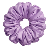 Lavender mulberry silk 2XL hair scrunchie on a white background