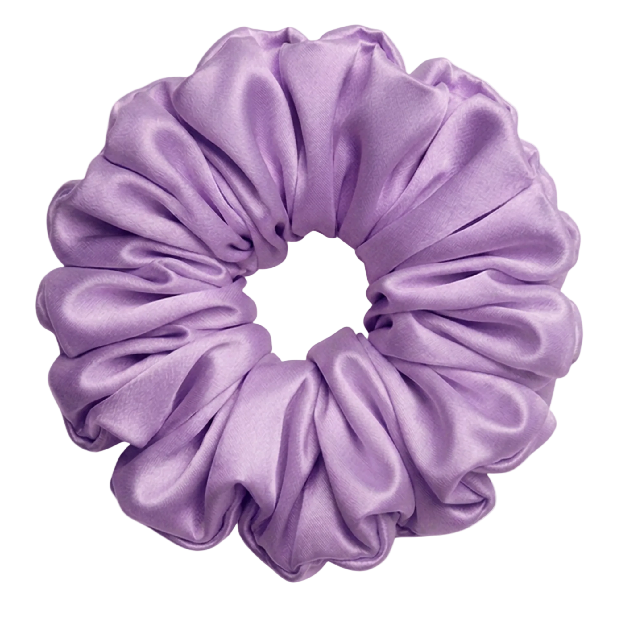 Lavender mulberry silk 2XL hair scrunchie on a white background