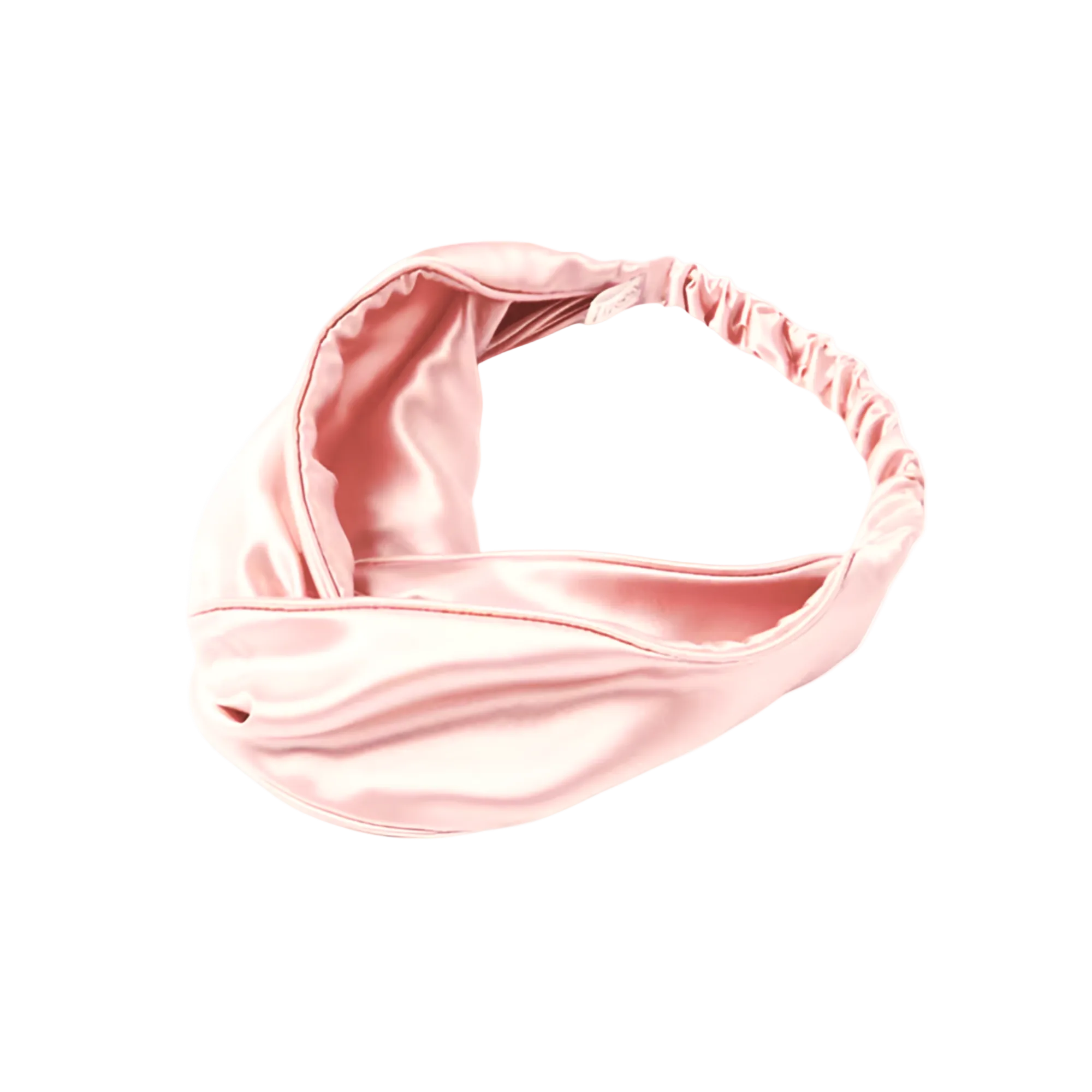 Light Pink silk knot headband on a white background