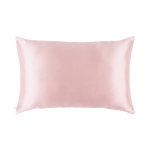 Mulberry Silk Queen pillowcase in a light pink color on a white background