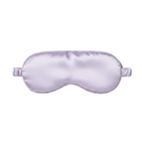 Lilac silk sleep mask on a white background