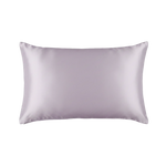 Mulberry Silk Queen pillowcase in a lilac color on a white background
