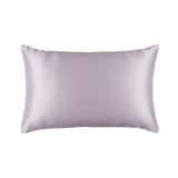 Mulberry Silk Queen pillowcase in a lilac color on a white background