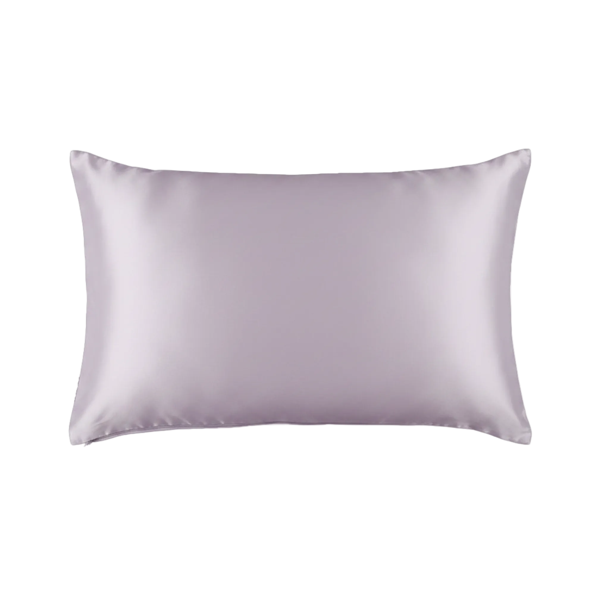 Mulberry Silk Queen pillowcase in a lilac color on a white background