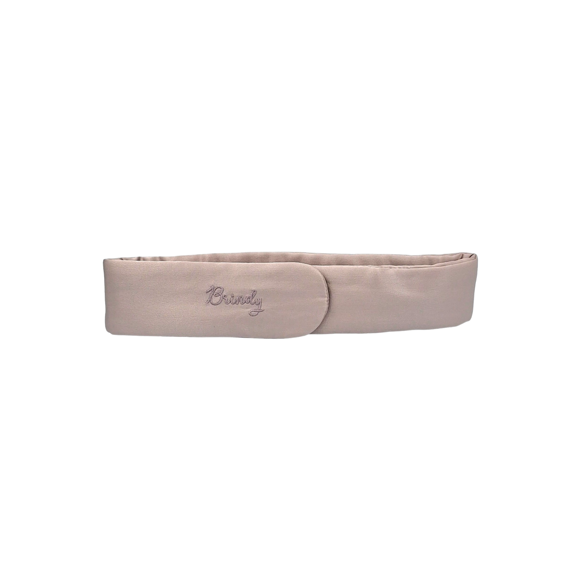 Lotus Purple  Silk headband with a Brindy logo on a white background