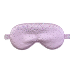 Lotus Purple silk sleep mask with rhinestone embellishments on a white background