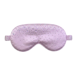 Lotus Purple silk sleep mask with rhinestone embellishments on a white background