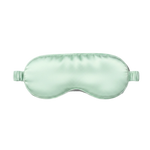 Mint green silk sleep mask on a white background