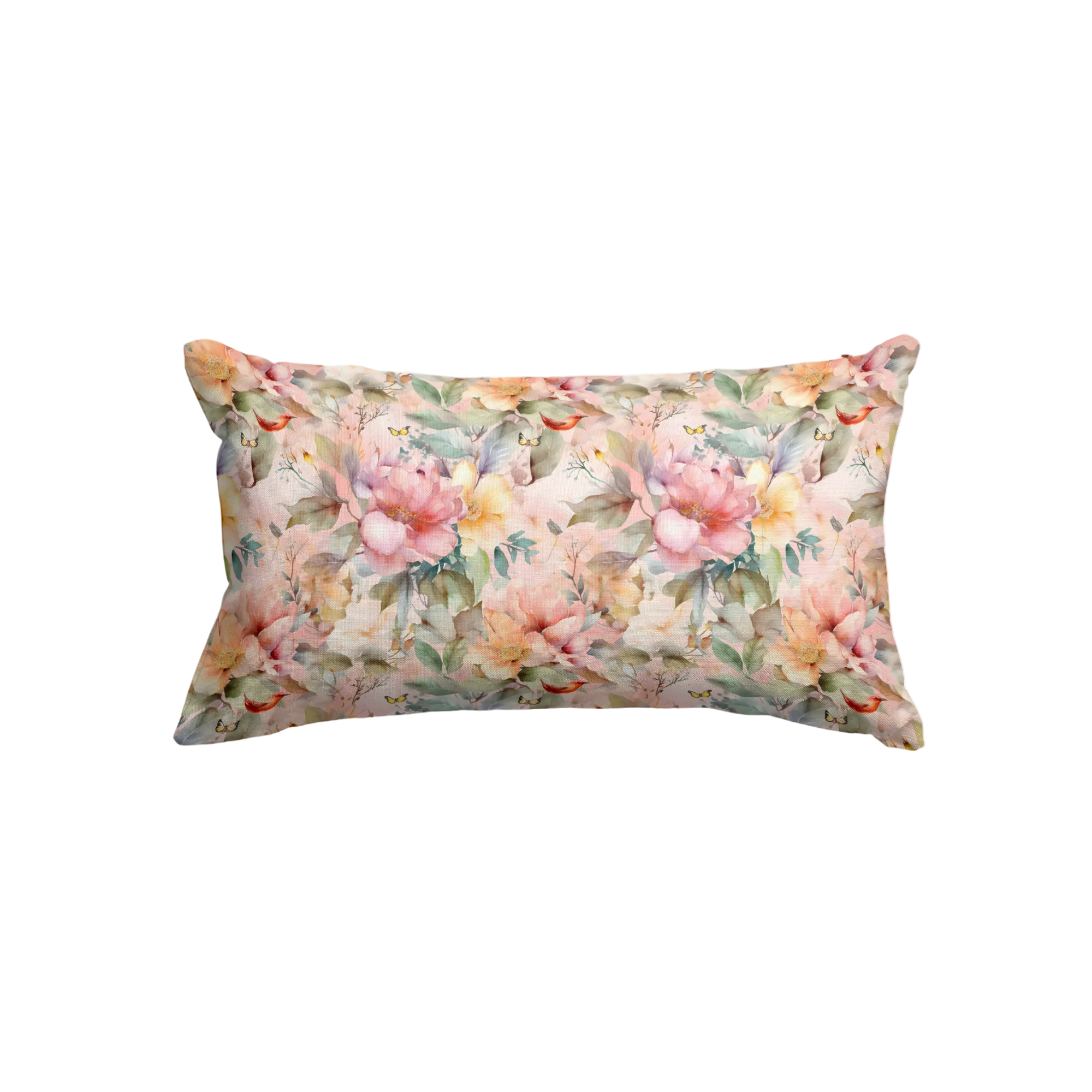 Mulberry Silk Queen pillowcase in a peach floral color on a white background