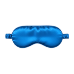 Peacock Blue silk sleep mask on a white background