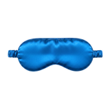 Peacock Blue silk sleep mask on a white background