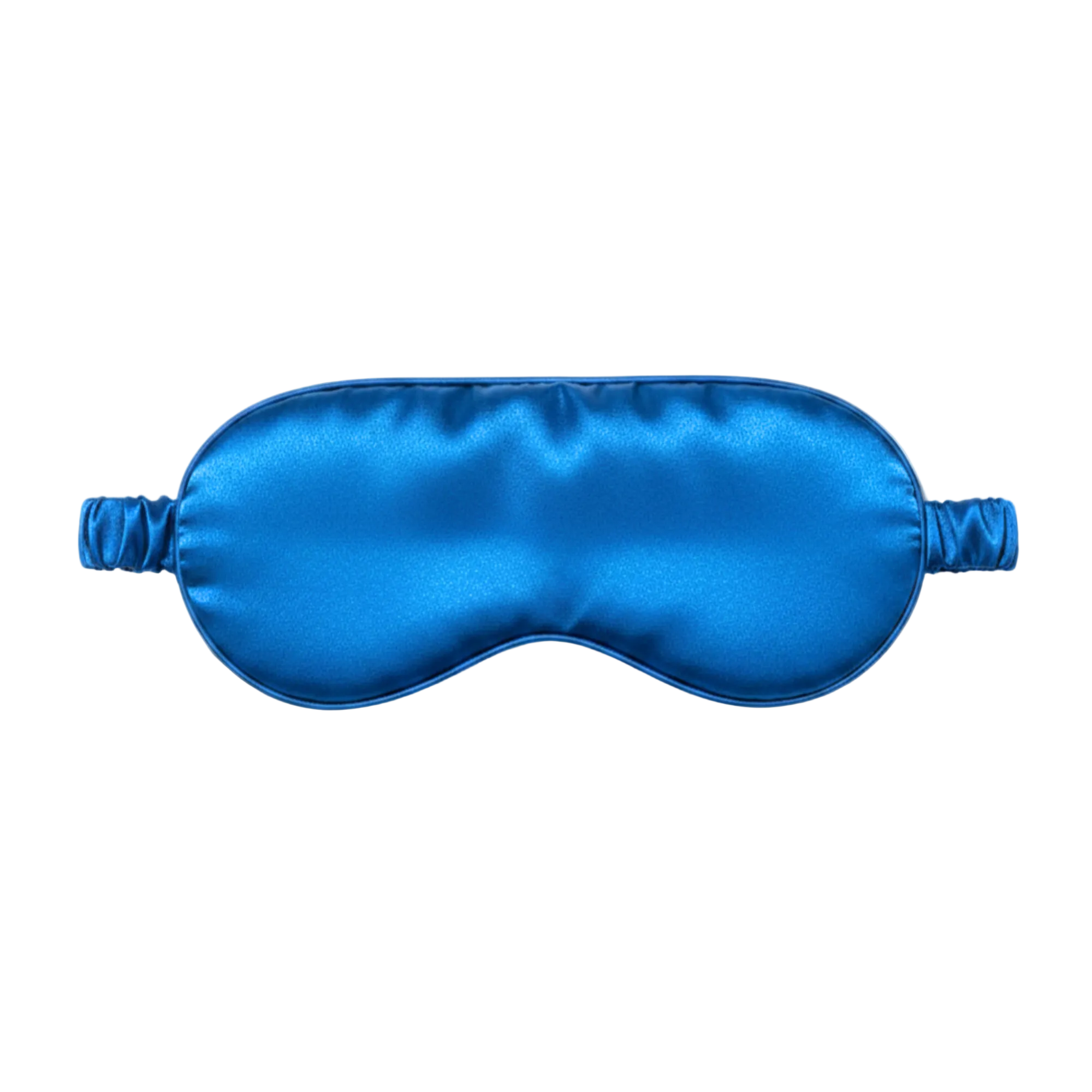 Peacock Blue silk sleep mask on a white background