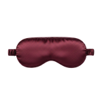 Plum silk sleep mask on a white background