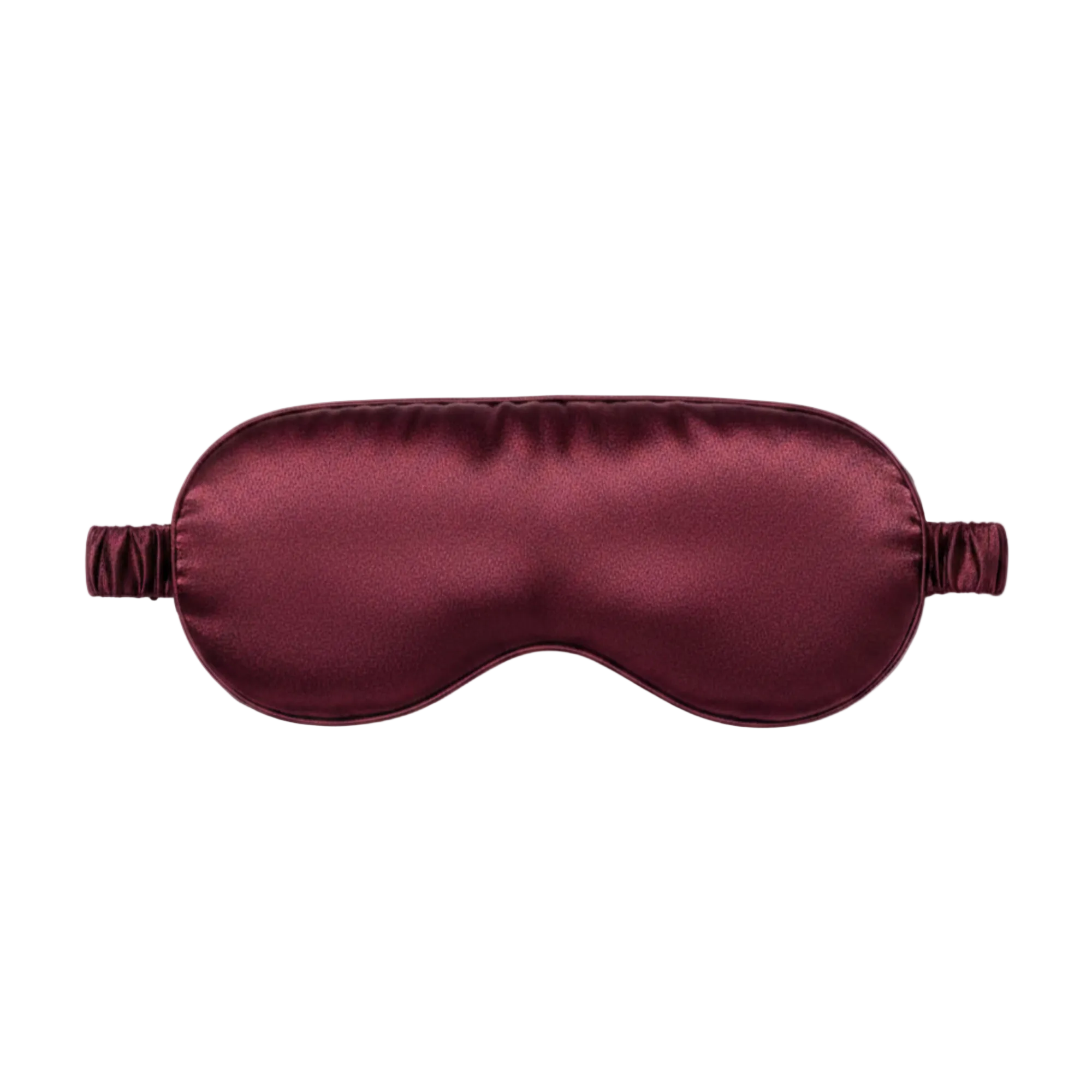 Plum silk sleep mask on a white background