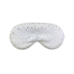 Pure White silk sleep/ eye mask with small rhinestone embellishments on a white background