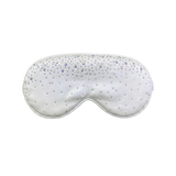 Pure White silk sleep/ eye mask with small rhinestone embellishments on a white background