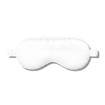 Pure White silk sleep mask on a white background